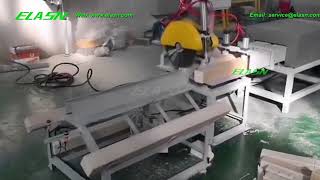 Elasn Wood Sawdust Shaving 1.2m Long Pallet Block Extruder Machine With High Speed Cutting Saw Price