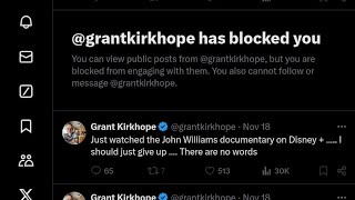 Grant Kirkhope blocked me on X. Boo hoo ...🤨 (My tweet replies.)