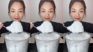 🧊❄️🥶Mukbang ice/shaved ice/crushed hard ice/ice Asmr/eating ice/sound crunchy