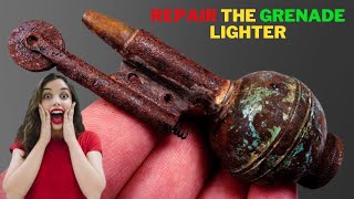 Repair The Grenade Lighter | Extremely Rare and Old WW2 "Grenade" Lighter - Restoration #shorts