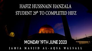 Student 29th | Hussnain Hanzala | Completed Hifz in Jamia Masjid Al-Aqsa Walsall