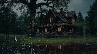 Heavy Rain Sounds in The Foggy Forest for Sleeping | Thunderstorm for Insomnia, Relaxing, ASMR