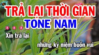 Karaoke Trả Lại Thời Gian Tone Nam ( Am ) Nhạc Sống Mới || Karaoke Tuấn Kiệt