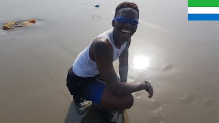 Swimming at Lumley Beach, Sierra Leone