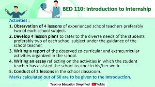 BED110B internship : SPPU syllabus