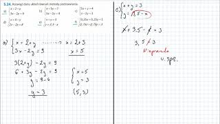 5.24 Rozwiąż dany układ równań metodą podstawiania. [Zbiór zadań O_E]