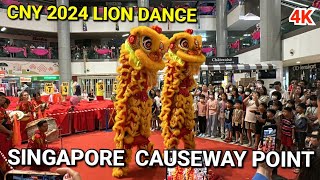 CNY 2024 - Acrobatic Lion Dance | Woodlands Singapore Causeway Point Mall | Singapore CNY 2024