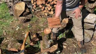 Splitting Dogwood for firewood