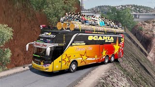 unique bus passengers ! through the most dangerous and deadly mountains ever- Euro Truck Simulator 2