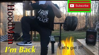 No Gym Needed - Homemade Benchpress tires & steel rims as weights