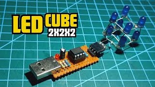 LED Cube 2x2x2 using LMC555 Timer Oscillator