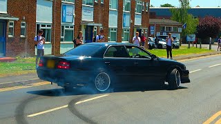 Toyota Chaser SHOWS US How To Leave A Car Meet!  - Modified Cars Leaving a Car Meet! (Slammed UK!)