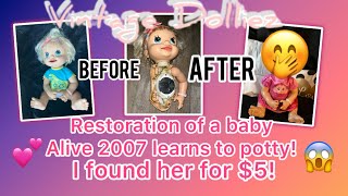 Restoration of a baby alive 2007 learns to potty I found for $5! 😱💕