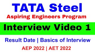 Tata Steel Aspiring Engineers Program | TATA STEEL AET 2022 Result & Interview Guidance #1