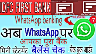 How to use IDFC first bank WhatsApp banking