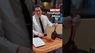 Massive 35oz Prime Tomahawk Ribeye carved tableside in Las Vegas steakhouse! 🤤