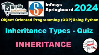 Inheritance Types Quiz|INHERITANCE| Infosys Springboard|OOP using Python| Naan mudhalvan