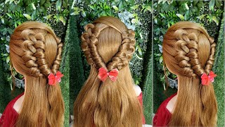 fashionable open hairstyle for this wedding season / Pretty Hairstyle/ Easy Hairstyle