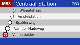 [GVB Metro Amsterdam] Omroepen Lijn 53 Gaasperplas - Centraal Station