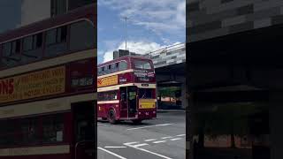 Coventry heritage buses of yesteryear leaving Coventry city centre August24