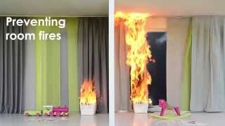 Preventive fire protection with flame retardant textiles