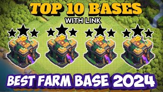 ANTI LOOT BASE TOP 10  TH14 FARM BASE WITH LINK || TH14 FARMING BASE + REPLAY || TH14 BASE AUG 2024