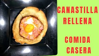 Cómo preparar #Canastilla con salchicón y #Huevo paso a paso. Comida - Casera