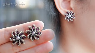 How to make beaded stud earrings. Lady earrings