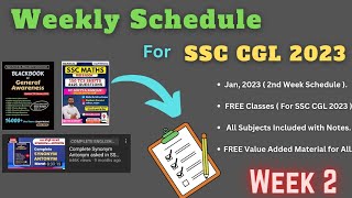 SSC CGL 2023 Strategy 📝⏰📚(For BEGINNER) | Weekly PLAN 2 📑(January 2023)📍#ssccgl #cgl2023 #ssc#2023