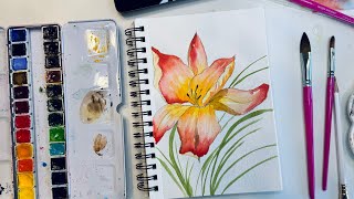 Let's draw & paint this lily in watercolor. #paulrubens