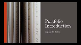 Portfolio Introduction ENG 101