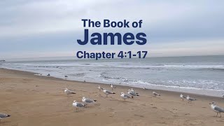 James Chapter 4 • NLT New LivingTranslation • verse 1-17 with audio, text and ocean background