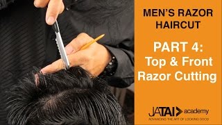 Men's Razor Haircut - Top & Front Hair Razor Cutting - Part 4