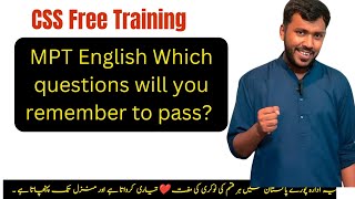 MPT English Which questions will you remember to pass? #CSS #MPT #sirwaqarwaheed