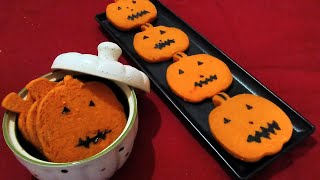 Halloween series - Jack-o'-lantern (Pumpkin) cookies