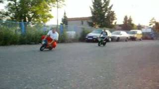 minibike race + minibike extreme highsider crash