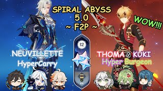 C0 Neuvillette HyperCarry & C4 Thoma Hyper Burgeon | New Spiral Abyss 5.0 | Genshin Impact