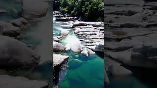 📍Valle Verzasca #dronevideo #nature #river