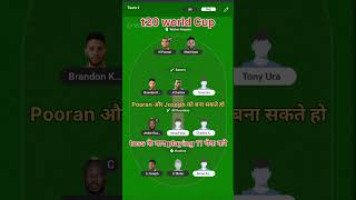 WI vs PNG ki Dream 11 team #t20worldcup #cricket #cricketmatch #dream11team #fantasymatch #shorts