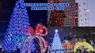 Christmas lights and Decorations at Flinders Street | Christmas Light in Melbourne cbd