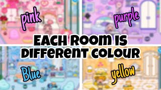 pink 🩷 vs Blue 💙 vs purple 💜 vs Yellow 💛 Toca boca house design 😍 [ Toca Life World ]