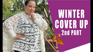 (P2) Winter Cover Up / Leaves Stitch - EASY AND FAST - BY LAURA CEPEDA