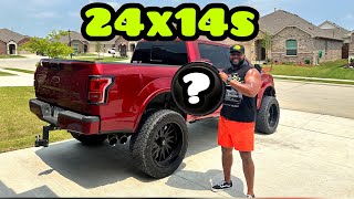 Revealing My New 24x14s Wheels for My Lifted F150!