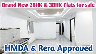 Brand New #2bhk & #3bhk Flats for sale in Kukatpally Pragathi Nagar || HMDA & Rera Approved