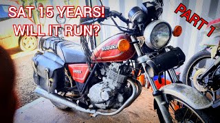 SAT OUSIDE FOR 15 YEARS, WILL IT RUN?[PART 1] SUZUKI GN250 CLASSIC MOTORBIKE