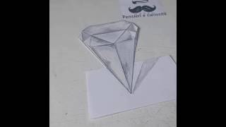 facile-come disegnare un diamante 3d -- easy-how to draw a 3d diamond -