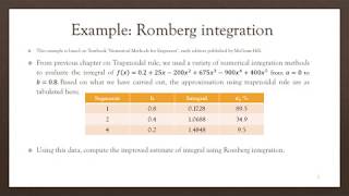 Lecture 5.1.2.1: Romberg Integration - An Example 1