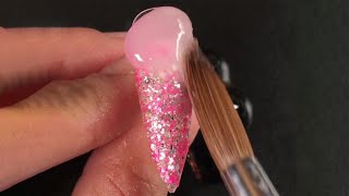 Gorgeous Glitter Nails Mixed with Acrylic Powder and Dip Powder