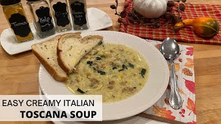 Easy Creamy Italian Toscana Zuppa Soup - hearty, delicious and perfect for fall!