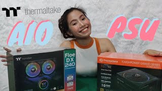 UNBOXING THERMALTAKE AIO LIQUID COOLING 240MM AND POWERSUPPLY 750W RGB!